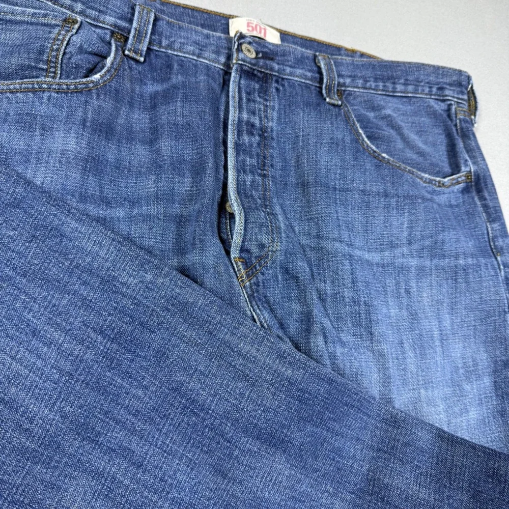 Levis 501 Original Fit Straight Leg Blue Denim Jeans Mens 38x32